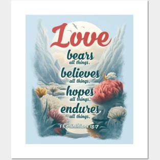 1 CORINTHIANS 13:7 Posters and Art